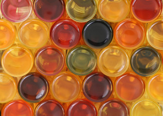 colorful bottles back