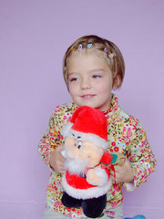 little girl with santa