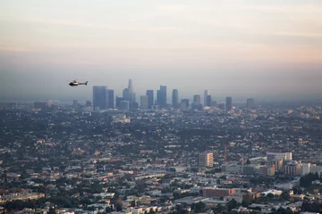 Fototapeten Los Angeles-Becken mit Hubschrauber © Jose Gil