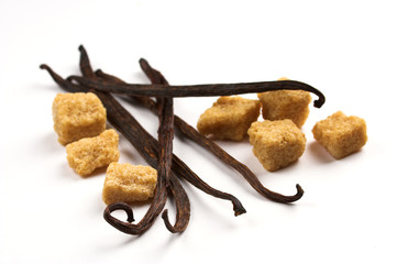 vanilla beans and brown sugar