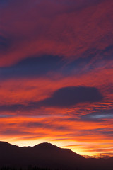 sunset over hills in northern slovenia