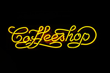 neon sign of a coffeshop
