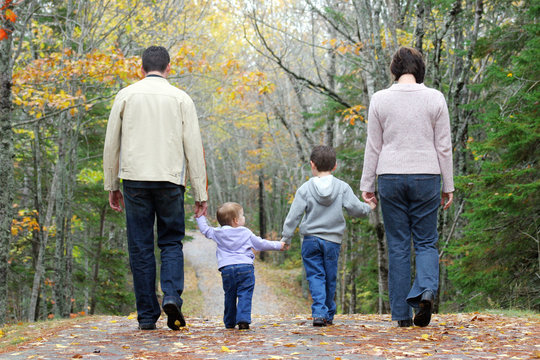 family walking