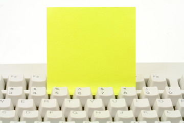 notepaper and keyboard