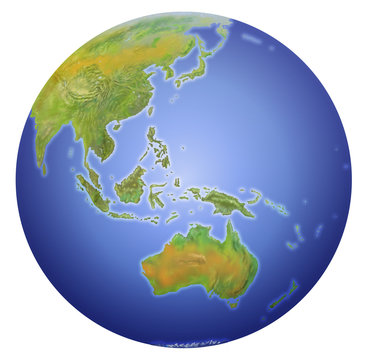 earth showing australia, new zealand, asia and the