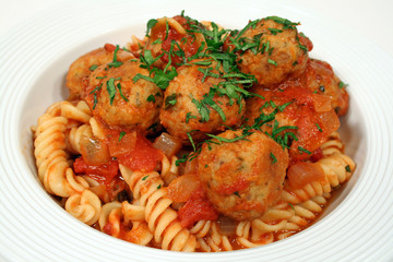 pasta with chicken meat balls