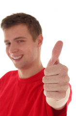 man with thumbs up