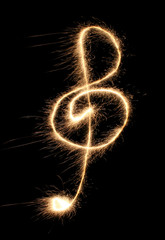 Fototapeta premium violin clef sparkler
