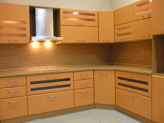 Fototapeta premium light brown kitchen
