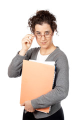 business woman holding a folders