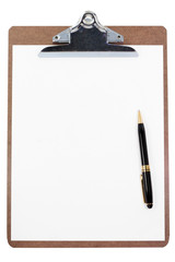 clipboard and blank paper