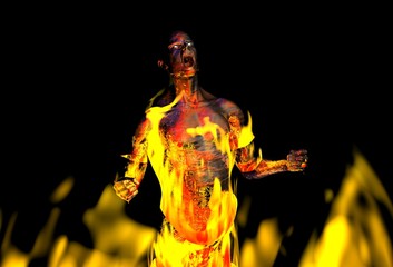 Fototapeta premium man on fire