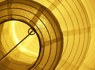 asia: chinese paper lantern, glowing, from below