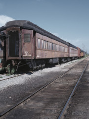 Fototapeta na wymiar retro pociąg pasażerski
