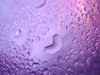 pink water drop with heart