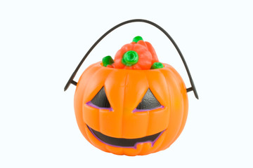 mini pumpkin bucket filled