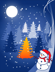 christmas illustration - snowball