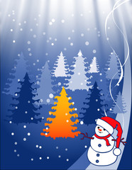 christmas illustration - snowball