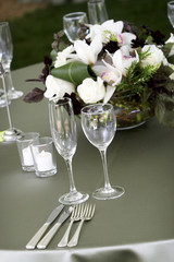 table setting for a catered event or wedding