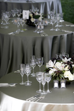 table setting for a banquet or event