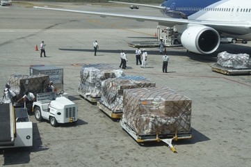 loading baggage in aircraft