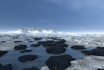 icy mountain landscape