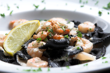 tiger prawn pasta dish