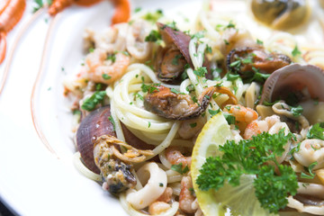 seafood pasta dish