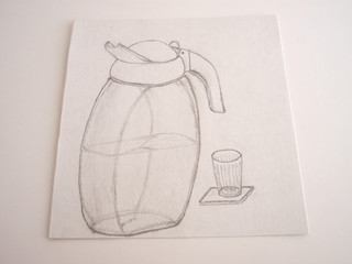 pitcher and a glass