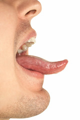 Naklejka premium showing tongue