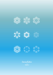 snowflakes icon set