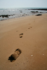 footsteps on sand