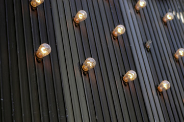 bulbs on store facade