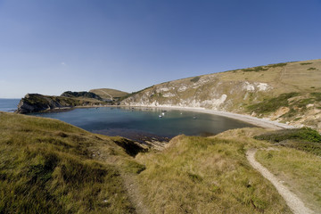 lulworth cove dorset coast england