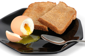 soft boiled egg and toast