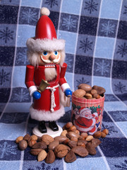 santa nutcracker with mixed nuts