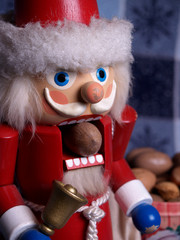 santa nutcracker cracking a pecan