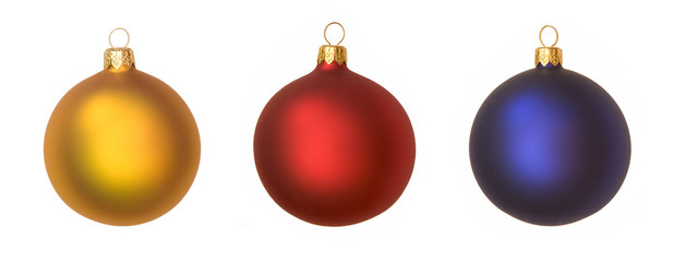 isolated christmas baubles