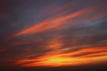 flame-coloured sunset