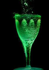 wineglass with sparkling water