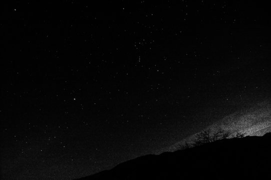 starry sky in b&w