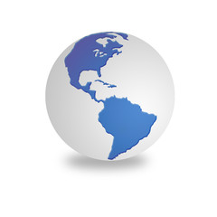 white and blue world globe