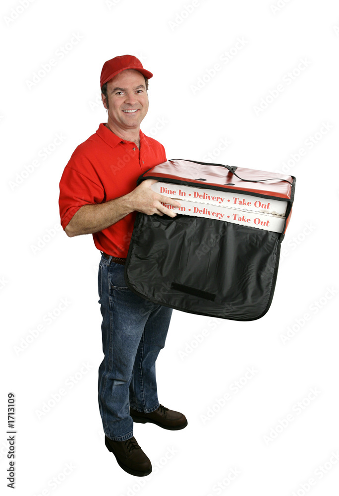 Wall mural pizza delivery full body isolated