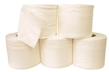 white toilet rolls