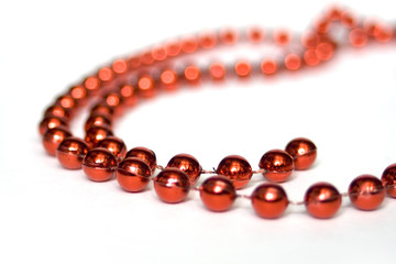 red beads isolated on white