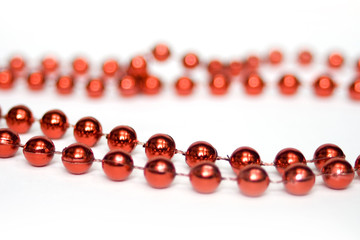 red beads isolated on white