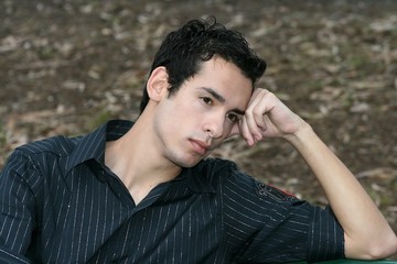young man looking sad