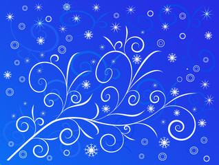 blue winter background-illustration