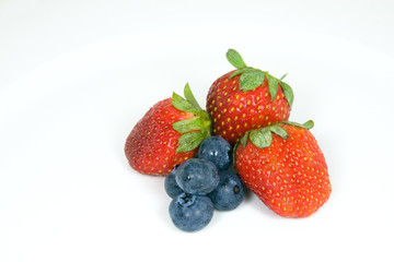 blueberries and strawberries