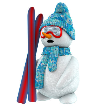 3d Snow Man Ski